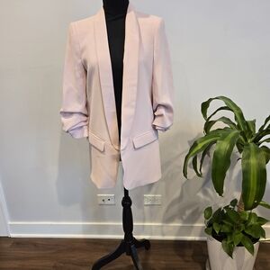 Zara Blush Pink Open-Front Blazer
